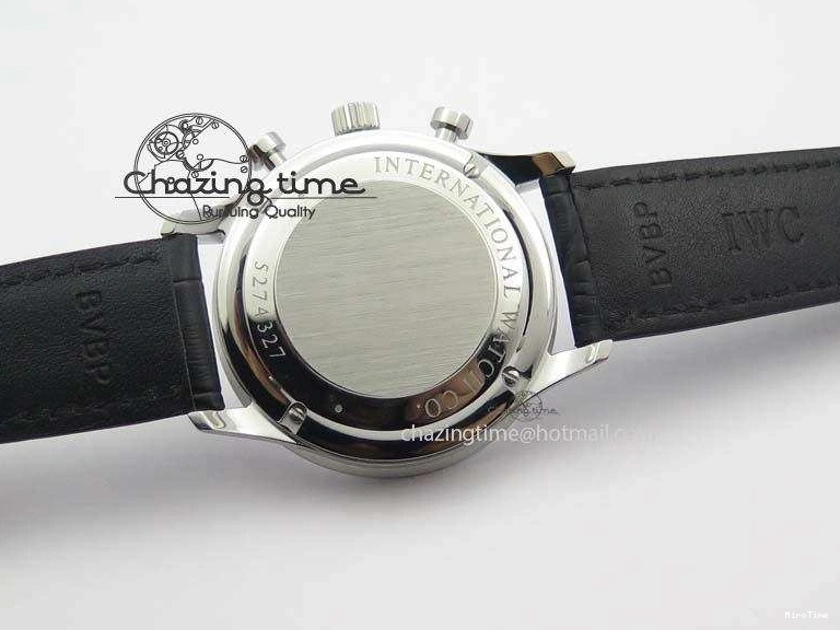 MIROTIME 0217 Modern Portuguese IW371404 ZF V3 1:1 Best Edition SS Black Dial On Black Leather Strap A 7267